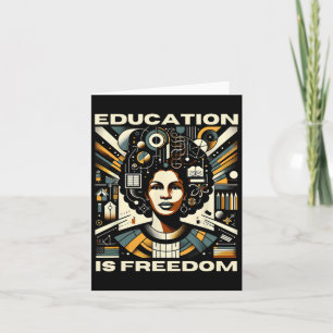 Education Is Freedom Black Teacher Books Black His Card