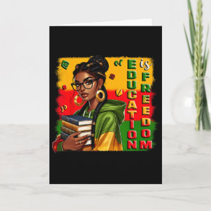Education Is Freedom Black Teacher Books Black His Card