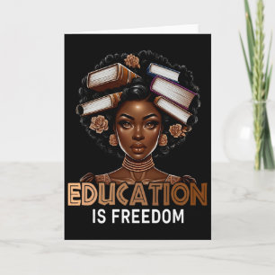 Education Is Freedom Black Teacher Books Black His Card