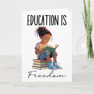 Education Is Freedom Black Teacher Books Black His Card