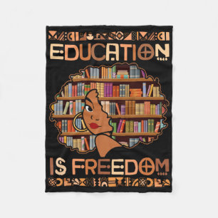 Education Is Freedom Black Teacher Books Black His Fleece Blanket