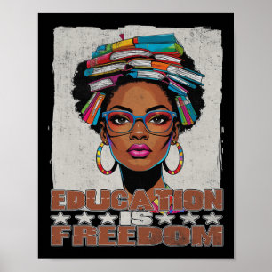 Education Is Freedom Black Teacher Books Black His Poster