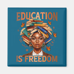 Education is freedom black teacher books black magnet