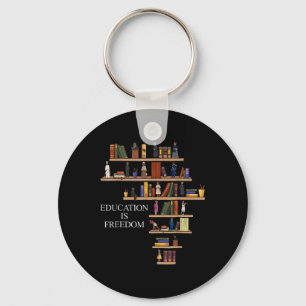 Education Is Freedom Book Reader Black History Mon Key Ring