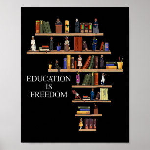 Education Is Freedom Book Reader Black History Mon Poster