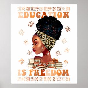 Education is freedom with african american women poster