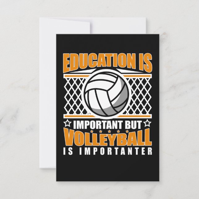 Education Is Important But Volleyball Is Important Invitation (Front)