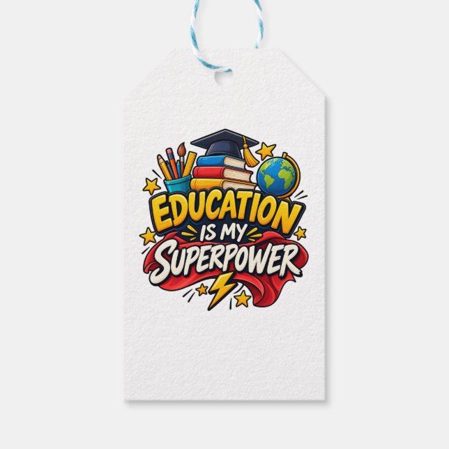 Education Is My Superpower Gift Tag (Back)