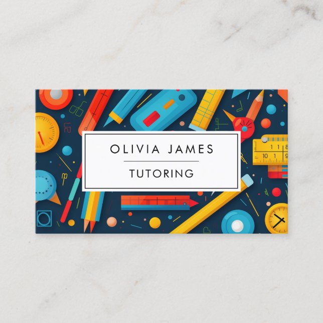 Education Learning Tutoring and Teaching Business Card (Front)