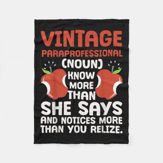 Education Pride Paraprofessional Definition  Fleece Blanket (Front)