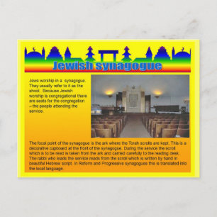 Education, Religion, Jewish synagogue Postcard