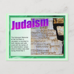 Education,  Religion,  Judaism, Holocaust Memorial Postcard