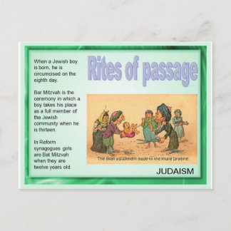 Education, Religion, Judaism, Rites of Passage Postcard