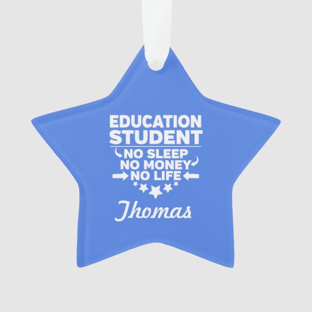Education Student No Life or Money Ornament (Front)