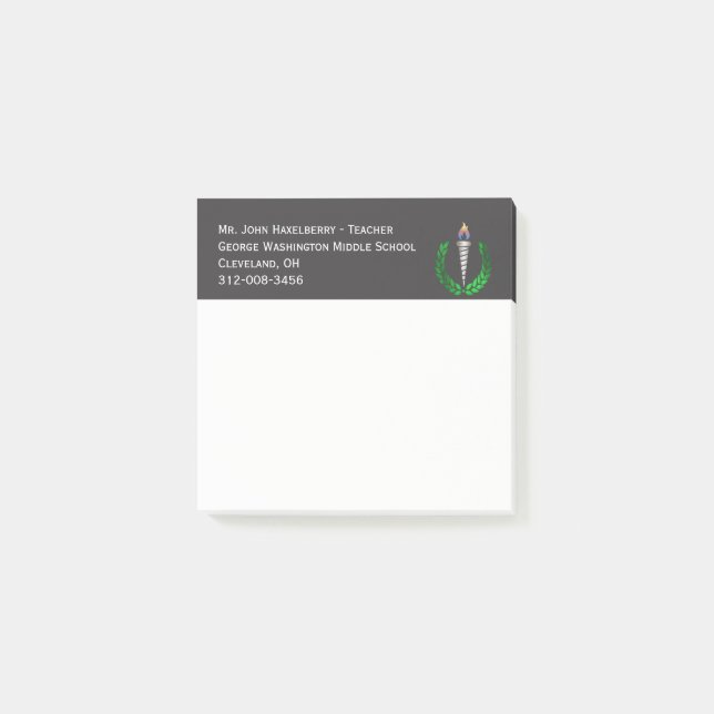 Education Symbol Personalised Note Pad (Front)