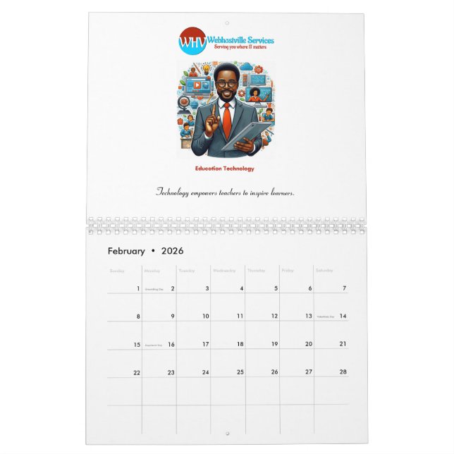 Education Technology Calendar - Inspiring Quotes (Feb 2026)