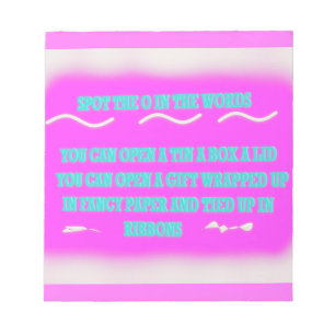 EDUCATION WORDS DESIGN PINK NOTEPAD