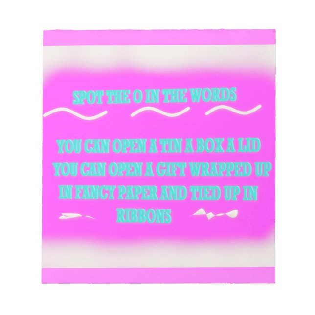 EDUCATION WORDS DESIGN PINK NOTEPAD (Front)