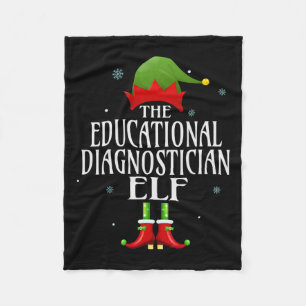 Educational Diagnostician Elf Matching Family Grou Fleece Blanket