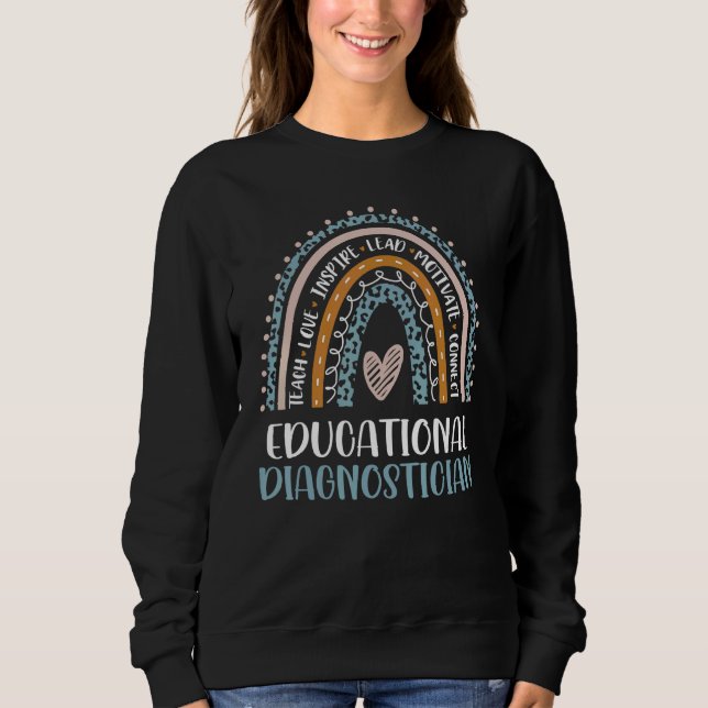 Educational Diagnostician Teacher Leopard Apprecia Sweatshirt (Front)