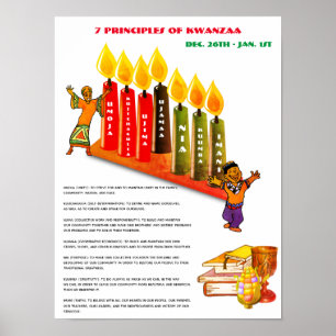 Educational KWANZAA Poster 7 Principles, Symbols