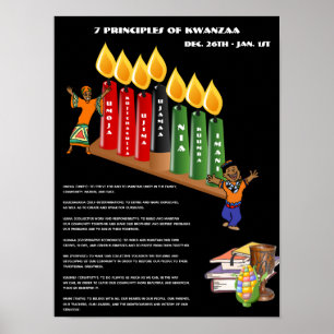 Educational KWANZAA Poster 7 Principles, Symbols