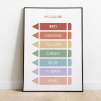 Educational My Colours | Homeschool Poster