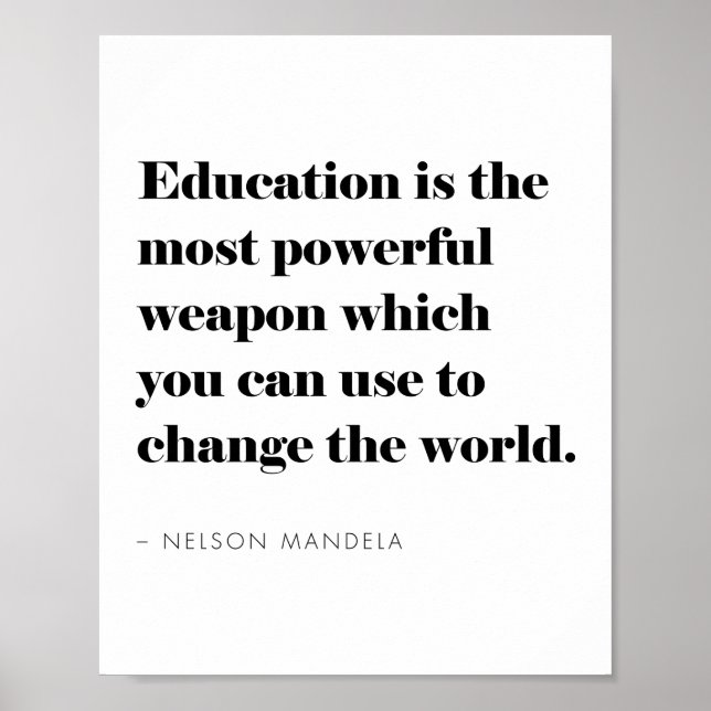 Educational Quote Inspirational Modern Minimalist Poster (Front)