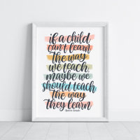 Educational Quote Typography Rainbow Stripes