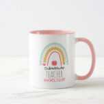 Educational Spectrum:Substitute Teacher's Rainbow  Mug<br><div class="desc">This design portrays a whimsical and colourful representation of a teacher's role, symbolically captured through a vibrant rainbow. At the heart of the rainbow is a classic red apple, signifying the traditional symbol of teaching and appreciation for educators. Complementing the apple is a pencil, illustrating the fundamental tool of education...</div>