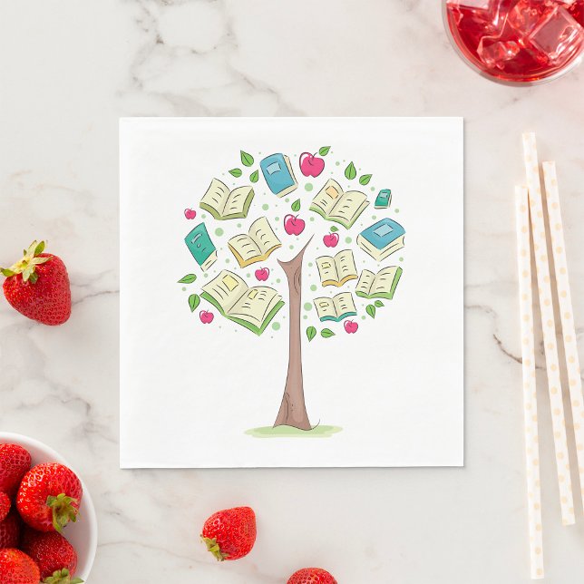 Educational Tree of Knowledge with Books Napkin (Creator Uploaded)