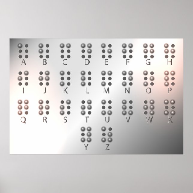  Educational Wall Art with Braille Alphabet (Front)