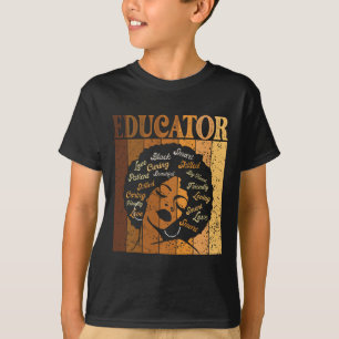 Educator Afro African American Women Black History T-Shirt