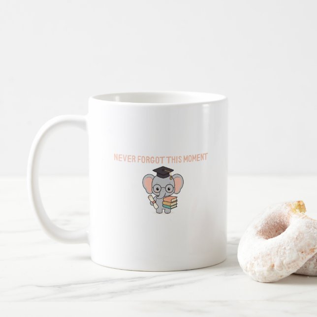 Educator Graduation Funny Elephant Coffee Mug (With Donut)