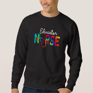 Educator Nurse Squad Watercol Love Stethoscope Rn Sweatshirt