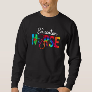 Educator Nurse Squad Watercol Love Stethoscope Rn Sweatshirt