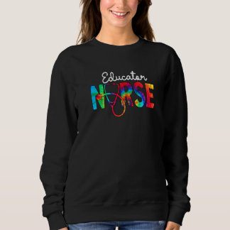 Educator Nurse Squad Watercol Love Stethoscope Rn  Sweatshirt