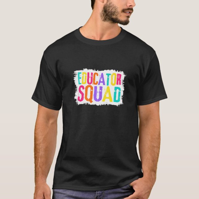 Educator Squad Colourful Paint Brush   T-Shirt (Front)