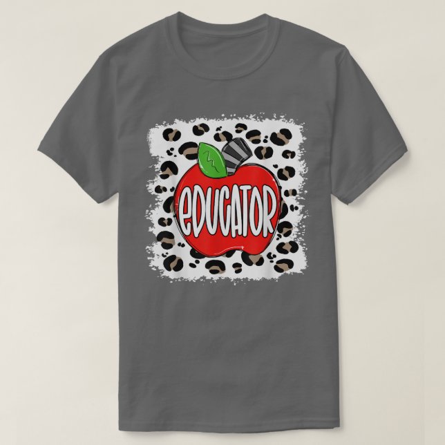 Educator Student Apple Happy First Last 100 Day Of T-Shirt (Design Front)