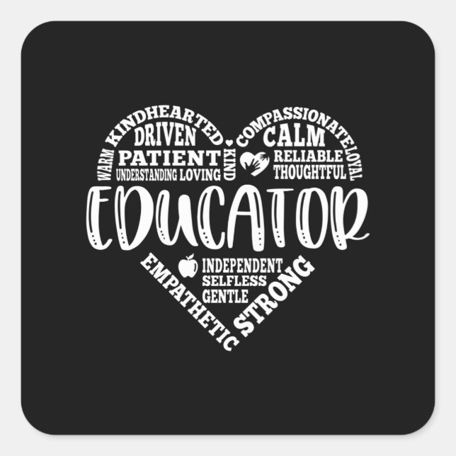 Educator Teacher appreciation subway art Square Sticker (Front)