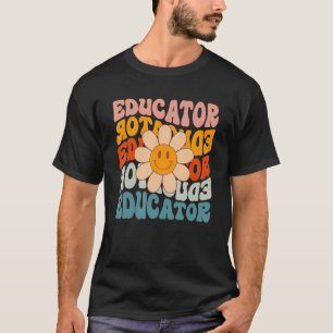 Educator Teacher Retro Daisy Colourful Back To Sch T-Shirt