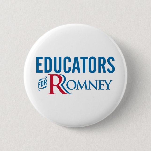 Educators For Romney 6 Cm Round Badge (Front)