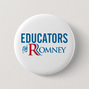 Educators For Romney 6 Cm Round Badge