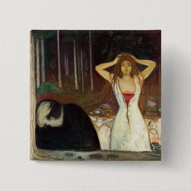 Edvard Munch - Ashes 15 Cm Square Badge (Front)