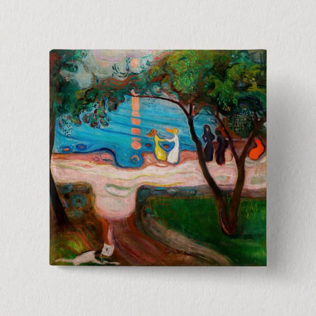 Edvard Munch - Dance on the Beach 15 Cm Square Badge (Front)