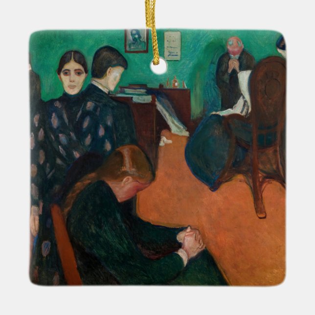 Edvard Munch - Death in the Sickroom v1 Ceramic Ornament (Front)