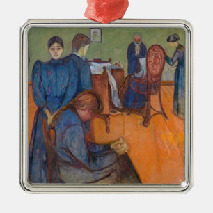 Edvard Munch - Death in the Sickroom v2 Metal Tree Decoration