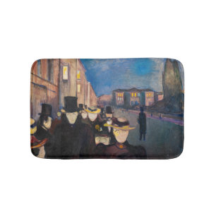 Edvard Munch - Evening on Karl Johan Street Bath Mat