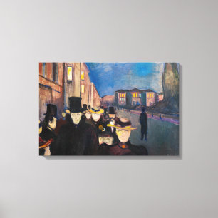 Edvard Munch - Evening on Karl Johan Street Canvas Print