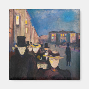 Edvard Munch - Evening on Karl Johan Street Magnet